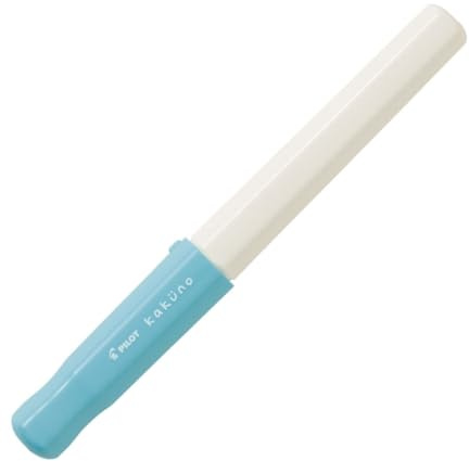Pilot Kakuno Medium-Nib Fountain Pen, White Body Soft Blue Cap (FKA-1SR-SLM)