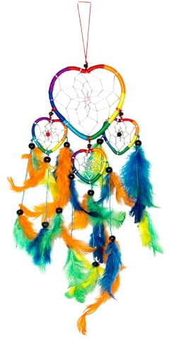 Großer 40cm x 9cm Dreamcatcher Traumfänger Knall Bunt Fair Trade