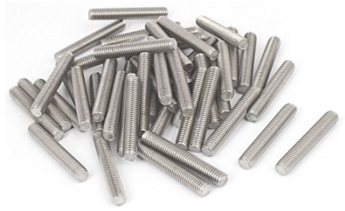 sourcing map 50 Stück Gewindestangen M8x50mm Edelstahl 304 Gewindestift Metrischem Vollgewinde Bar Gewindestäbe für Befestigung CNC-Werkzeugmaschinen 3D-Drucker Industrie Geräte