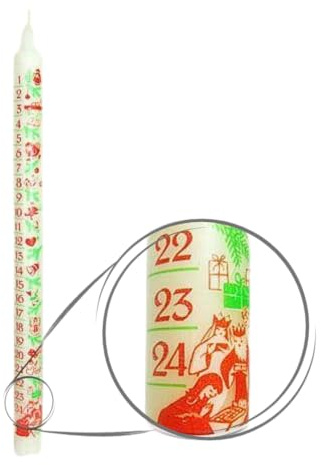 Buchal Kerzen Adventskalender-Kerze – 24 Tage Lichtzauber für Advent & Weihnachten – handgegossen aus Paraffin mit klarer Tagesmarkierung – perfekte Geschenkidee für Kinder & Erwachsene
