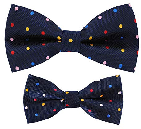 Axy FLIP1 - Set di papillon regolabili per papà e bambino, già legati, per cresima blu Bunt Nr.6