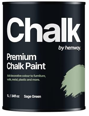 Hemway - Premium Chalk Paint - Sage Green 1 L | Chalky Matt Shabby Chic Finish for Interior Furniture & Walls | Quick Dry & 1 Coat