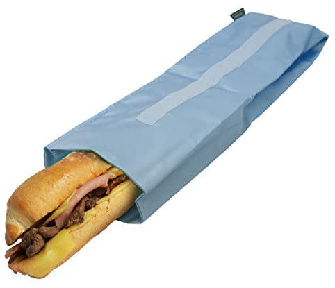 NERTHUS FIH 873 Bolsa para Bocadillo XL Reutilizable Azul, ecológica, Adaptable, facil de Limpiar y Apta para Lavadora
