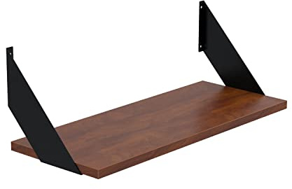 AKKE Wandregal - Hängeregal mit 18 mm Möbelplatte und Metallhalterungen - Wandablage für Moderne Wohnräume, Bücher, Pflanzen und Deko - Loft Flat 60 cm x 20 cm Caravaggio