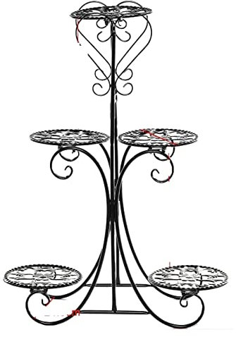 LUCBEI Blumenständer 4/5 Tier Nordic Eisen Blumentopf Rack Pflanze Stand Blumenständer Regale Bonsai Display Regal Yard Garden Patio Balkon Pflanzenständer