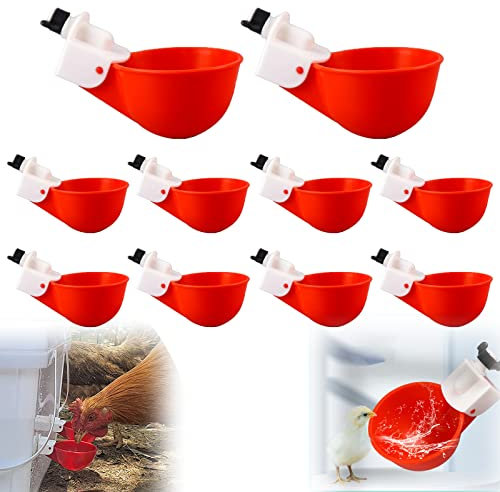 10 Stücke Hühnertränke, Automatische Geflügeltränke DIY Hühnerwasserspende, Hühnchen-Wasserspender für Hühner, Enten, Gänse, Truthähne, Taube, Geflügeltränke Zubehör
