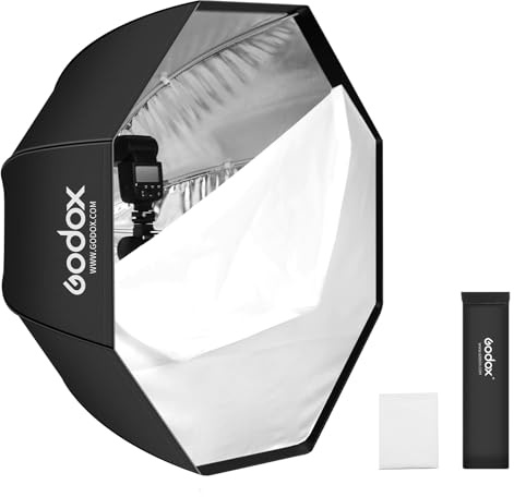 Godox 31.5 / 80cm Octagon Reflective Umbrella Soft Box Silver with Carrying Bag Portable Octagon Flash Umbrella Softbox Reflector Octabox for Studio Photography Flash Speed Light