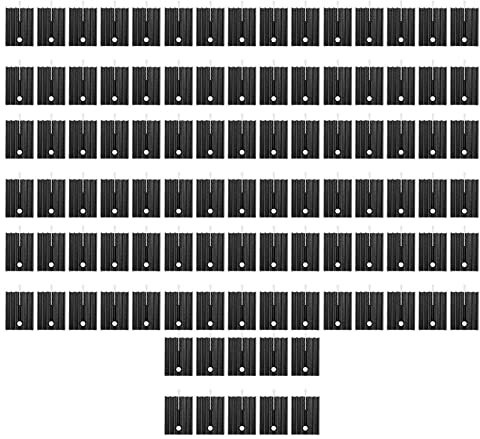 LAUGHERER 100 Stück 21 x 15 x 11 mm schwarze Aluminium-Kühlkörper für TO-220 Mosfet-Transistoren