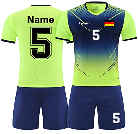 LAIFU Personalisierte Trikots Kinder Mädchen Herren Trikot mit Eigenem Namen Fußballtrikot Personalisiert