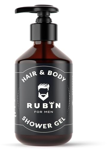 Rubin for Men - Gel de ducha suave para el cabello y cuerpo 150ml - Sin sulfatos, parabenos ni siliconas - Gel de baño para cabello y cuerpo para hombre