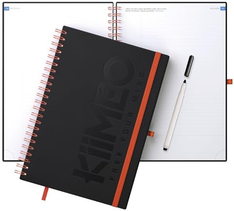 KIIMEO – Premium - Notizbuch - Bonus: Ein Thema zur persönlichen Entwicklung: Zeitmanagement - ​​Nützliche und praktische Modelle - 140 Seiten + 1 löschbare Seite - A4