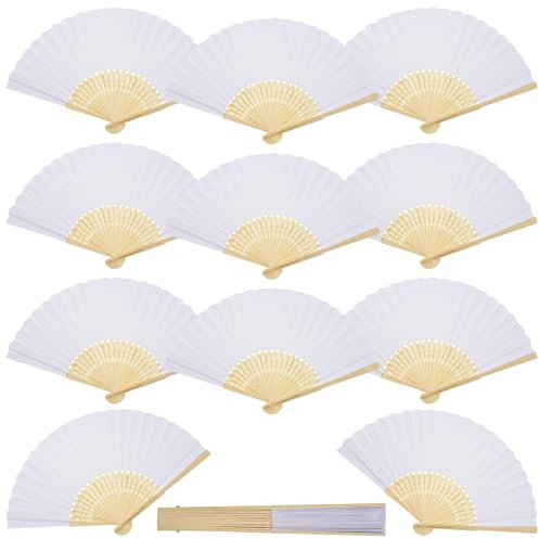 Ventagli Matrimonio 12 Pezzi Ventaglio Matrimonio Personalizzati Bianchi Wedding Personalizzato Ventaglio Legno di Carta per Matrimonio Nozze Inviti Festa