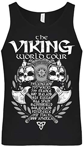 Herren Tank Top Muskelshirt Viking World Tour Wikinger Thors Hammer Odin Germane