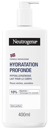 Neutrogena | Hypoallergene Tiefenfeuchtigkeitsspendende Körpermilch (400 ml Pumpflasche) - parfümfreie Körpermilch für trockene und empfindliche Haut