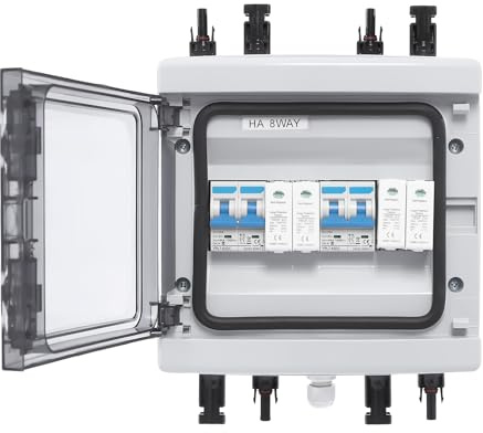 Überspannungsschutz Combiner Box Leistungsschalter Solarmodule 25A 2 in 2 out 1000V für PV Anlage Photovoltaik IP65 DC Mehrere Schutzfunktionen