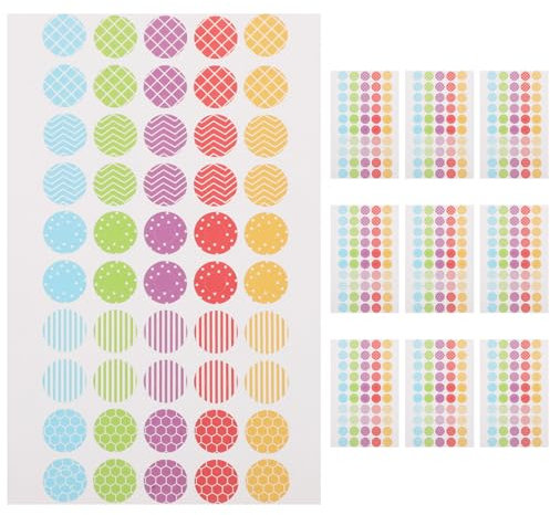 SHINEOFI 10 Blatt Lochverstärkungsaufkleber Etiketten Rund Selbstklebend Loseblattpapier Lochverstärkungsetiketten Für Diy Bunt