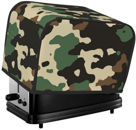 Copertura per tostapane a due fette con stampa mimetica per piccoli elettrodomestici da cucina, protezione per impronte digitali