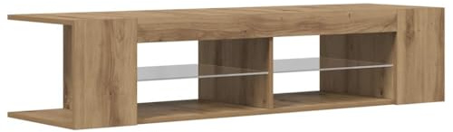 vidaXL Meuble TV avec lumières LED chêne Artisanal Bois d'ingénierie