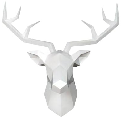 Geometrische Hirschkopf Wandskulptur - Geometrische Tier Wand Kunst | Bauernhof Harz Tierkopf Wand Kunst, Moderne Hirschhorn Statue Wandbehang, Tier Hirsch-Wanddekoration für Büro Urlaub Home Dec