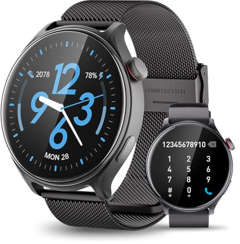 vashoy Smartwatch, Sportuhr mit Sprechfunktion, Telefonfunktion, AMOLED-Display, über 100 Sportmodi, IP67 wasserdicht, Herzfrequenzmesser, Schrittzähler, Schlafmonitor und Echtzeit-Trainings-Tracker