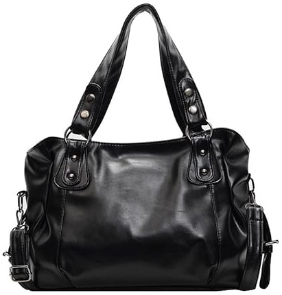Coolives Hobo Borsa a mano con Tracolla da Donna in Pelle Sintetica Borsa Bauletto Sacchetto Borsa a spalla Borse Tote Donna Borse Manici Lunghi Donne Borsetta Nero