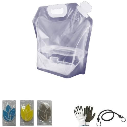 Jerrican d'urgence pliable de 10 litres de carburant essence + poignée + bec verseur intégré, léger, adapté à tous les liquides