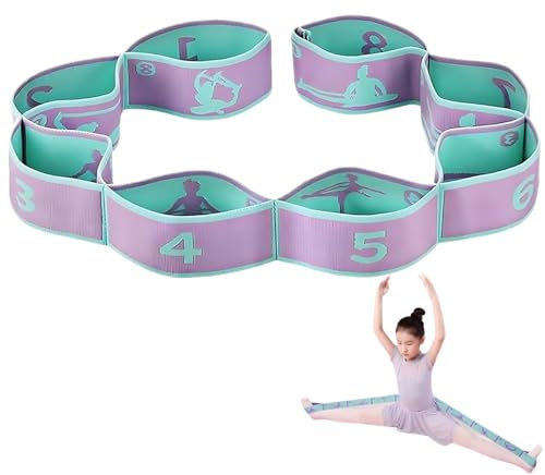 Bitcoraje Fascia di Resistenza Elastica per Yoga e Pilates, Banda Fitness, Elastico per Stretching, Ginnastica, Danza e Allenamento, Perfetto per Bambini e Adulti (8 Loops)
