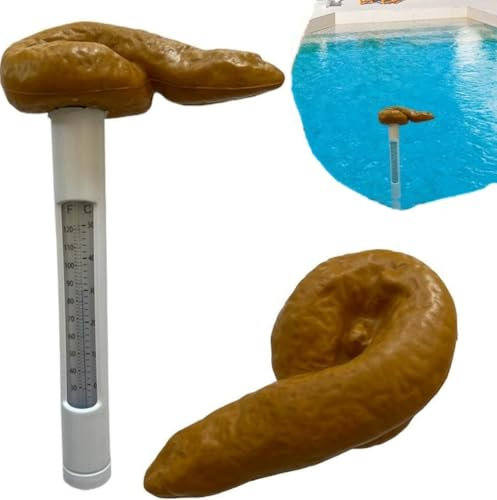 DHliIQQ Swimming Pool Thermometer,Spoof Poo Floating Pool Thermometer, Easy to Read,Funny Outdoor Pool Thermometers for Swimming Pool,Spa,Hot Tub,Ice Bath,Fish Pond