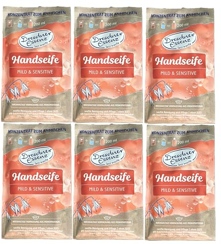 6er Pack Dresdner Essenz Handseife Konzentrat Mild & Sensitive, 6x 40g