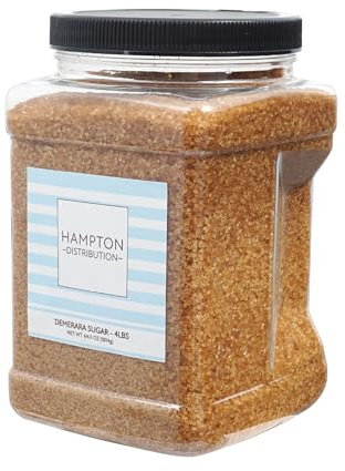 Demerara Sugar, 4 Pound Grip Jar, Hampton Distribution