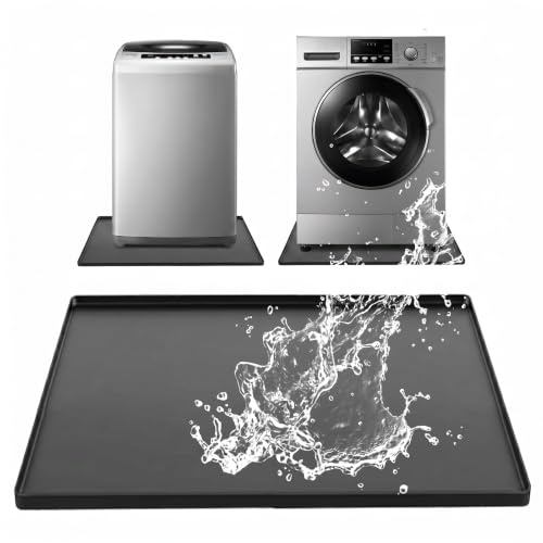Mini Fridge Silicone Mat, Silicone Floor Protector Mat 60x60cm Non-Slip Thick Under Washer Drip Mats Prevent Water Leakage and Floor Damage