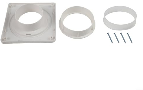 LVYXON Dryer Vent Wall Plate Connector Kit for 4 Inch Tubes, 7 x 7 inch White Vent Quick Connect with Twist-Lock, Fits Dryer Hose and Bathroom Exhaust, Easy Install and Clean