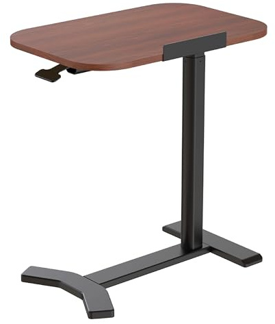 Spacetronik Höhenverstellbarer Laptoptisch mit Rollen, Beistelltisch | Neigbarer Tischplatte 60x40 cm, mobiler Betttisch & Sofatisch, 65–105 cm, bis 7 kg