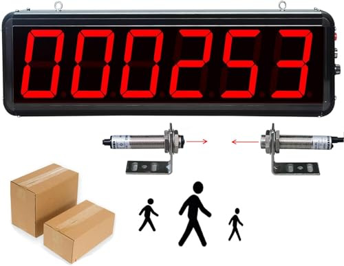 Digital totalizerdisk med LED-skärm, dubbel sonddesign, räknas upp till 99999, 0-20 m avkänningsavstånd för förbättrad produktivitet