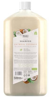 WAHL Oatmeal Essence hundschampo - 5 liter, 15:1-koncentrat, naturlig formel, veganskt, känslig hud och päls