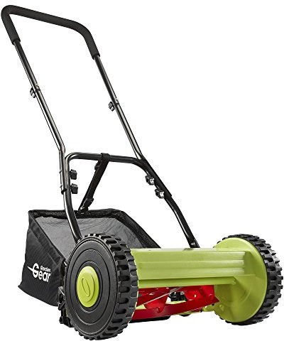 Garden Gear Manual Lawnmower Hand Push Mower Grass Cutter with Rear Roller & 17 Litre Grass Collection Bag