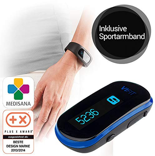 Medisana SL 400 Fitnesstracker mit Armband, Aktivitätstracker, Schrittzähler, Kalorienverbrauch, Schlaftracker, Bewegungsziel mit VitaDock+ Analyse App