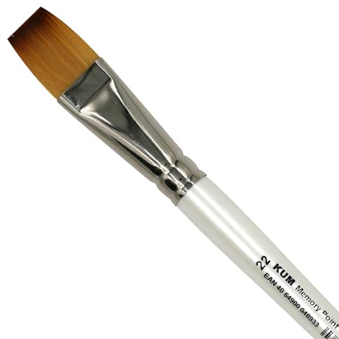 KUM - Aquarellpinsel Memory Point Flach Größe 22 | Malpinsel für Künstler, Künstlerbedarf für Aquarellmalerei und Watercolor