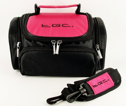 TGC ® Large Camera Case for Samsung NX210, NX1000 Plus Accessories (Hot Pink & Black)