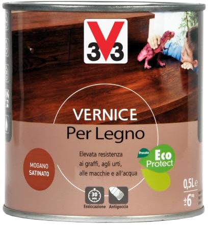 V33 - Vernice Per Legno Cera Mogano 500 Ml