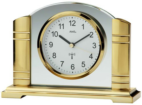 AMS 5143 Tischuhr Funk Klassisch Metall Messing by AMS