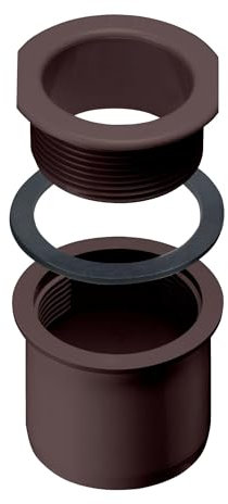 INEFA Ablaufstutzen zum Schrauben für Kastenrinne, PVC NW68/DN50 Dunkelbraun Einhangstutzen Dachrinnenzubehör, einfache Montage, Made in Germany