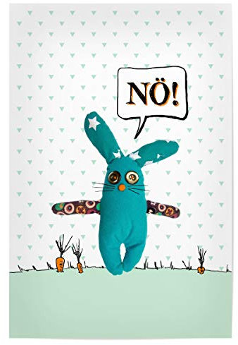 artboxONE Poster 30x20 cm Typografie Hase SAGT Nö hochwertiger Design Kunstdruck - Bild nö Kaninchen Kuscheltier