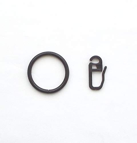 10 Gardinenringe Metall schwarz für Vorhangstangen mit 16 oder 20 mm Durchmesser