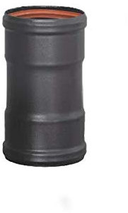 Manicotto di giunzione H-H smaltato nero 850°C - Ø80mm per conduzione fumi di stufe e caminetti a pellet