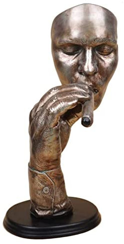 Creative and Abstract Man Figure Figurine Smoking Cigarette,The Thinker Statue & Face Sculptures Home Decor,Exquisite Resin Artworks