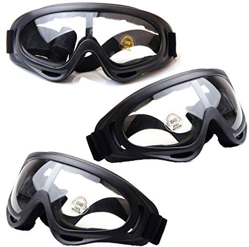 HONGCI 3er Schutzbrille,Anti-Fog- und UV-Schutz-Schutzbrillen,Klare Schutzbrillen, Schutzbrille für Kinder Nerf Gun Battles,Bau,Heimwerken,Labor,Schweißen,Chemie,Persönlicher Gebrauch (Schwarz)