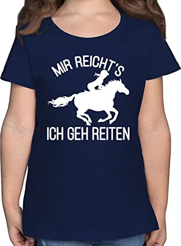 T-Shirt Mädchen - Pferd Pferde - Mir reicht's ich GEH Reiten - 152 (12/13 Jahre) - Dunkelblau - reitshirt reitshirt, für Kinder pferdeliebhaber Pony kindershirts pferdesachen reitkleidung Tshirt