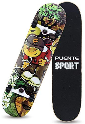 HuaHong Skateboard Komplette, Cruiser Skateboard für Kinder Jugendliche Erwachsene, 8-Lagiger Ahorn Double Kick Deck für Anfänger (Color : Anime)