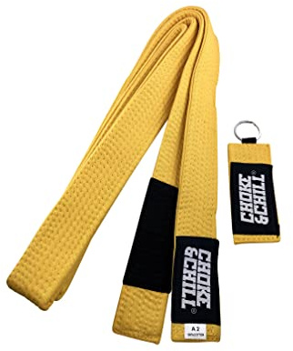 Choke&Chill BJJ Brazilian Jiu-Jitsu - Cintura con portachiavi (giallo, M4 (260 cm)